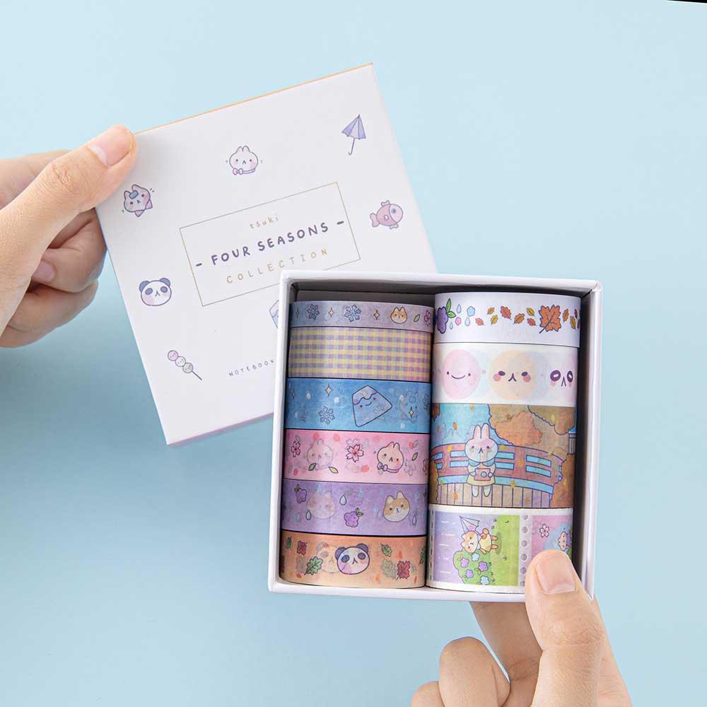 Tsuki ‘Four Seasons' Washi Tape Set ☾ @milkkoyo x NotebookTherapy