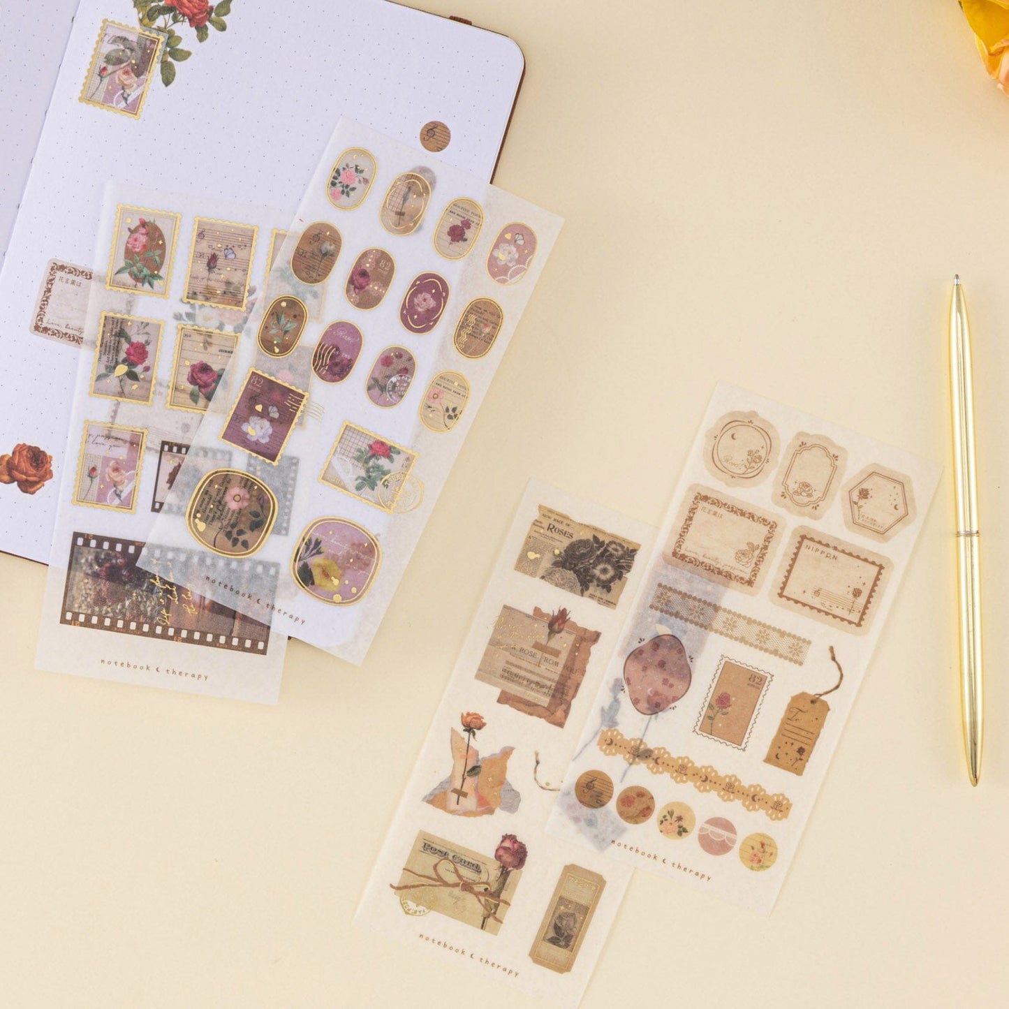 Tsuki ‘Vintage Rose’ Sticker Set ☾