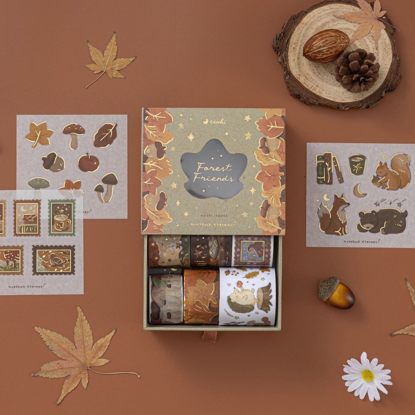 Tsuki ‘Forest Friends’ Washi Tape Set ☾