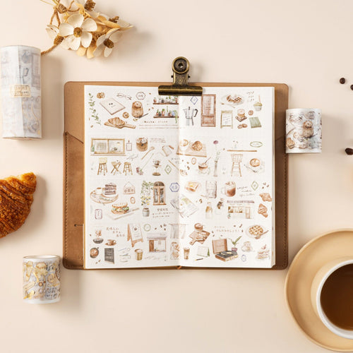 Hinoki - ‘Into the Cafe' PET Decorative Tape Set