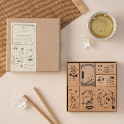 Hinoki - ‘Into the Tea Room' Wooden Stamps
