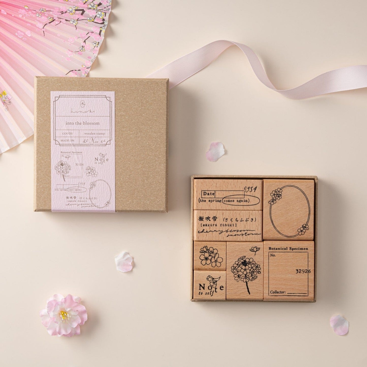 Hinoki - ‘Into the Blossom’ Wooden Stamps Set