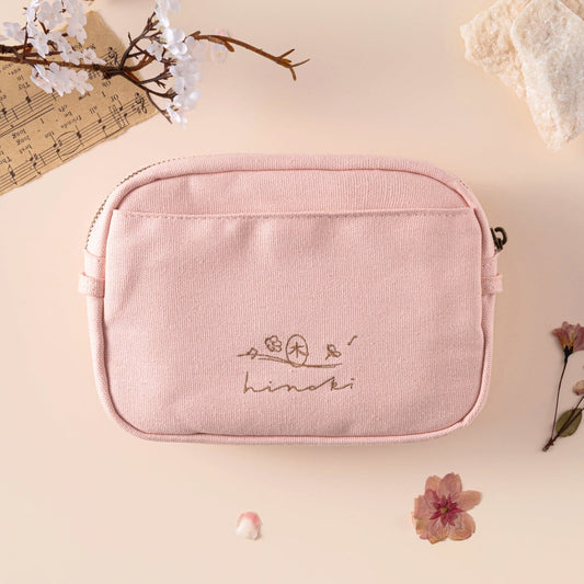 Hinoki - Pink Canvas Travel Pouch