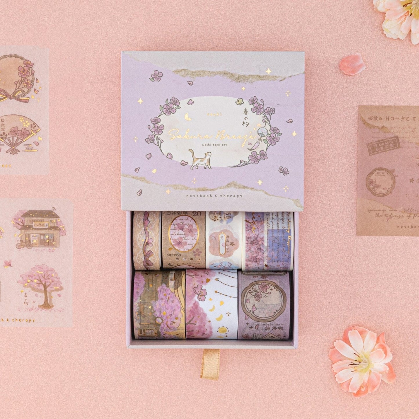 Tsuki ‘Sakura Breeze’ Washi Tape Set ☾
