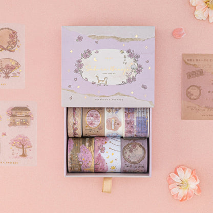 Tsuki ‘Sakura Breeze’ Washi Tape Set ☾