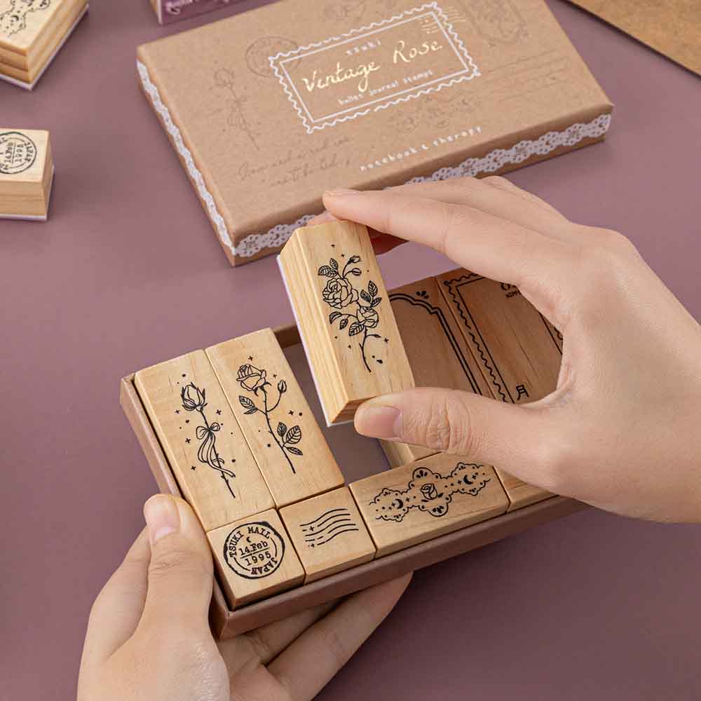 Tsuki ‘Vintage Rose’ Bullet Journal Stamp Set ☾