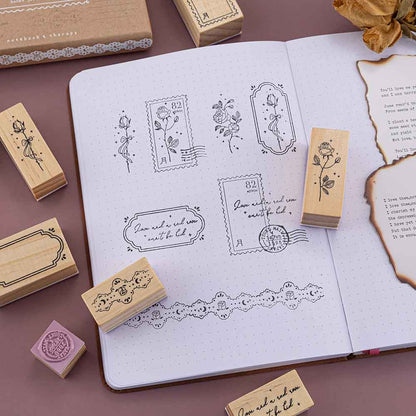 Tsuki ‘Vintage Rose’ Bullet Journal Stamp Set ☾