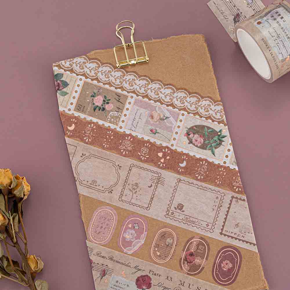 Tsuki ‘Vintage Rose’ Washi Tape Set ☾
