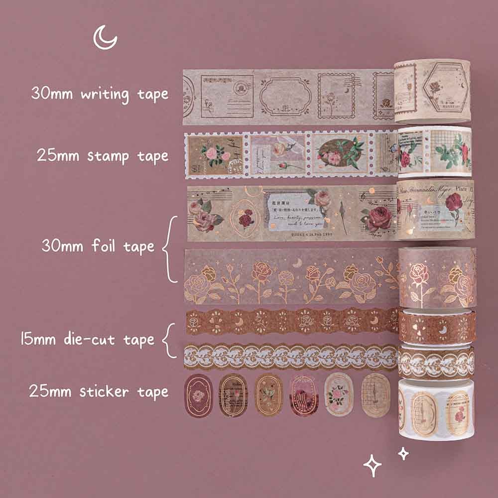 Tsuki ‘Vintage Rose’ Washi Tape Set ☾