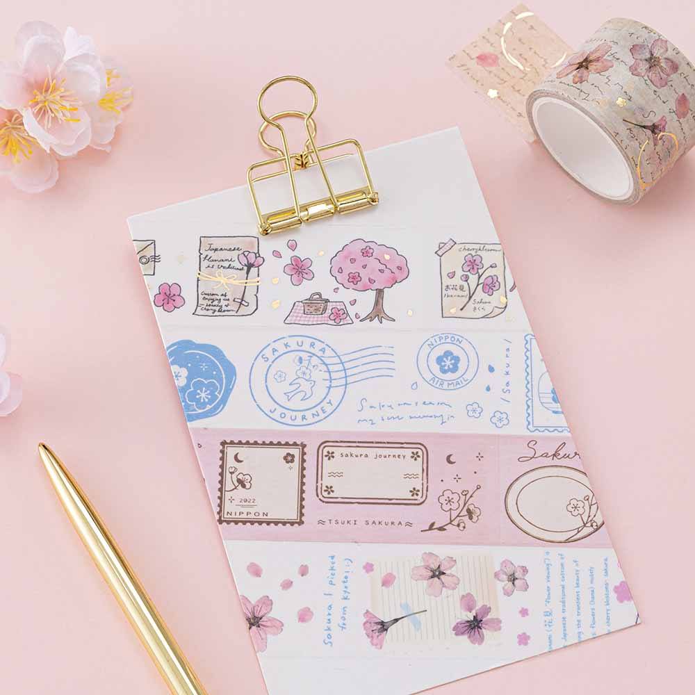 Tsuki ‘Sakura Journey’ Vintage Journal Washi Tape Set ☾