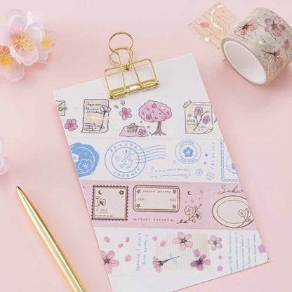 Tsuki ‘Sakura Journey’ Vintage Journal Washi Tape Set ☾