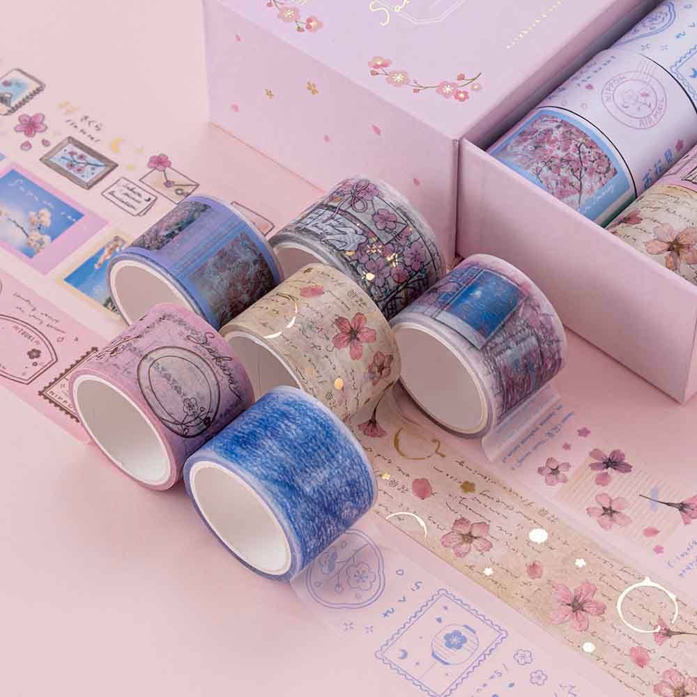 Tsuki ‘Sakura Journey’ Vintage Journal Washi Tape Set ☾