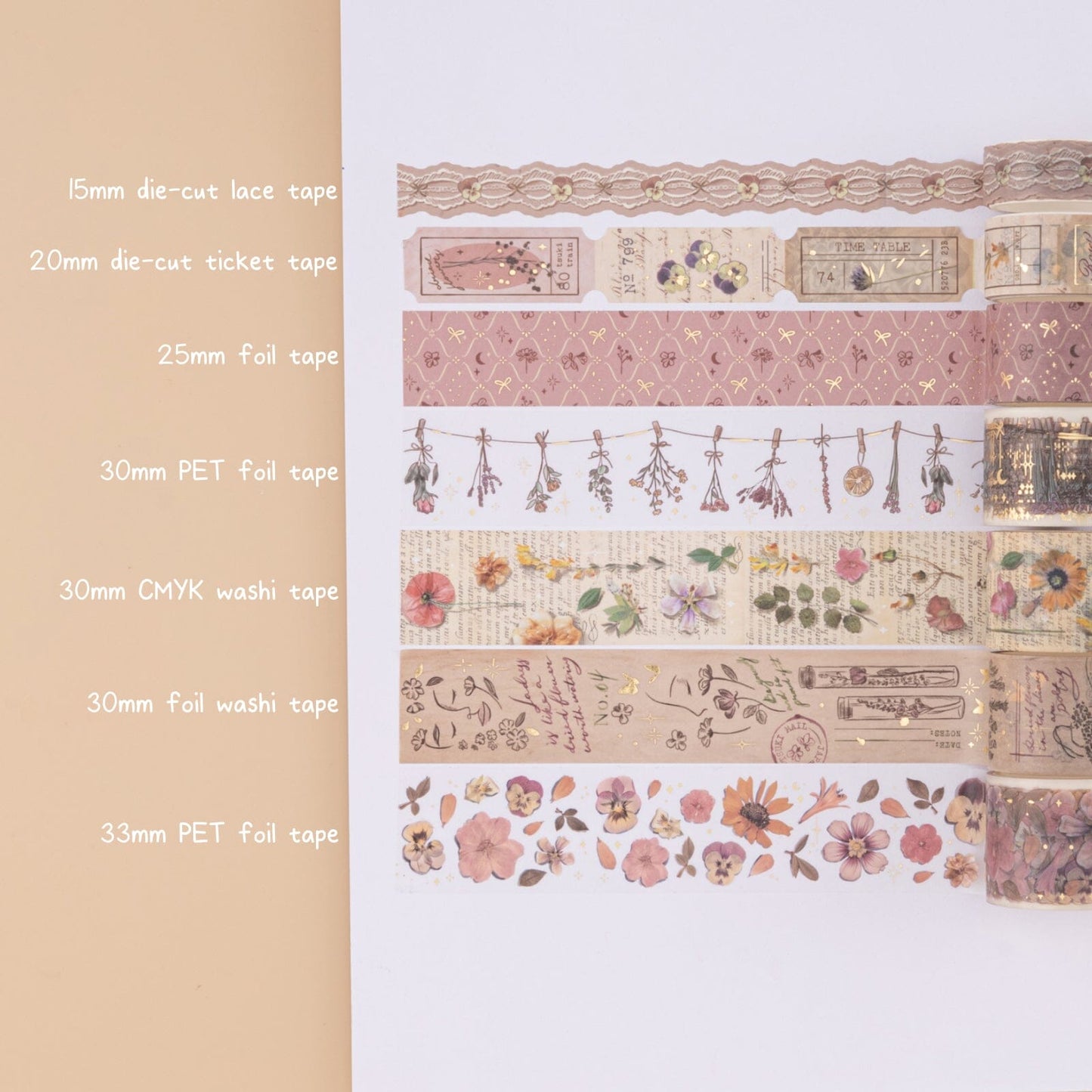 Tsuki ‘Dried Flowers’ Washi Tape Set ☾