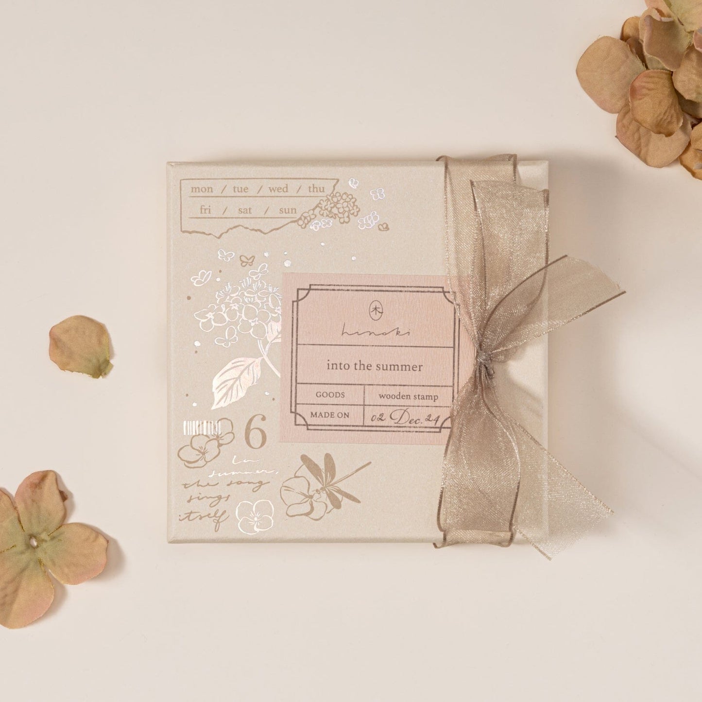 Hinoki - ‘Into the Summer’ Engraved Wooden Stamp Set