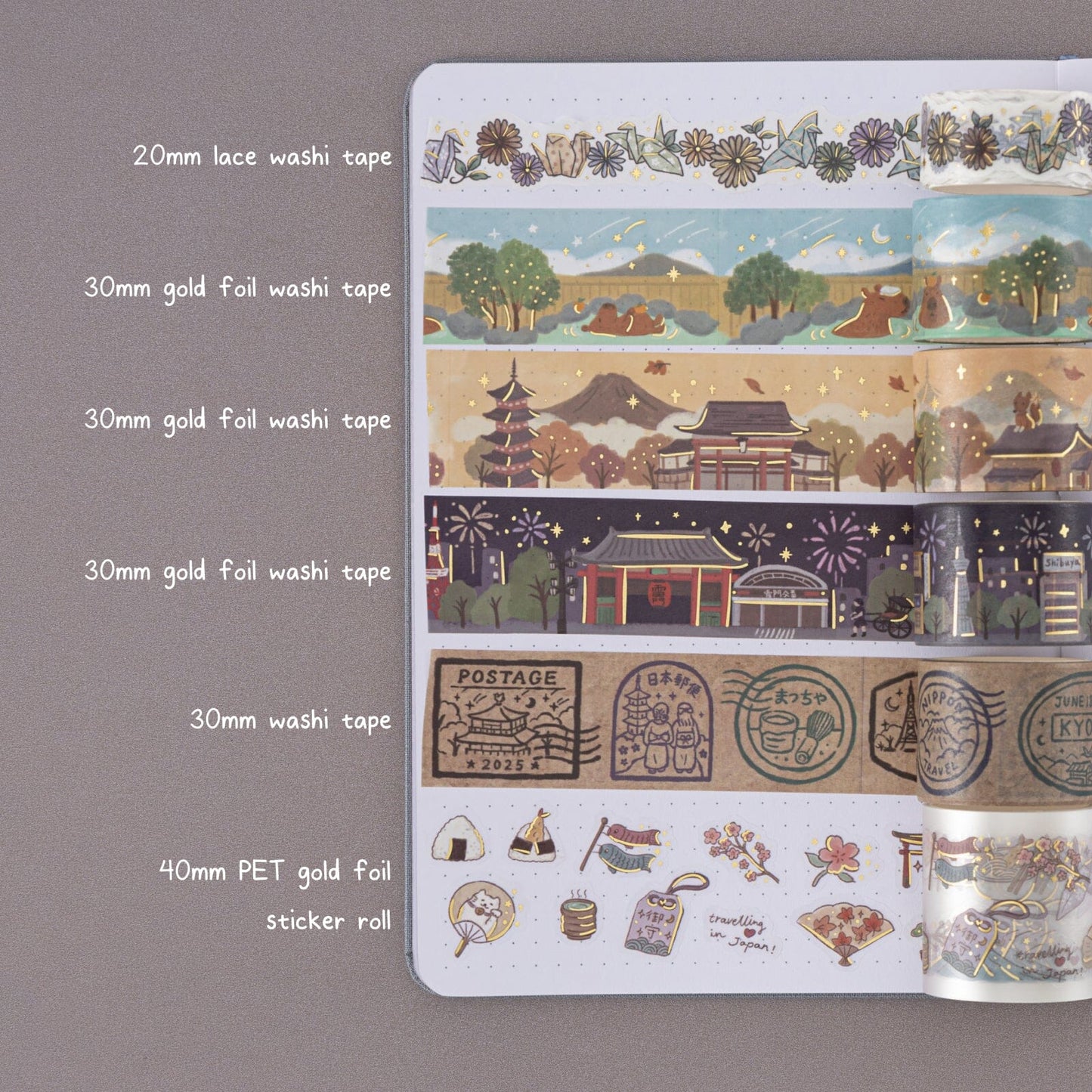 Tsuki ‘Journey in Japan’ Washi Tape Set ☾
