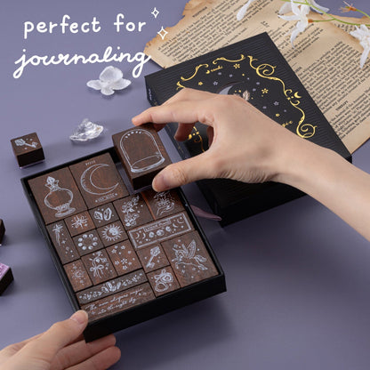 Tsuki ‘Moonflower Magic’ Bullet Journal Stamp Set ☾