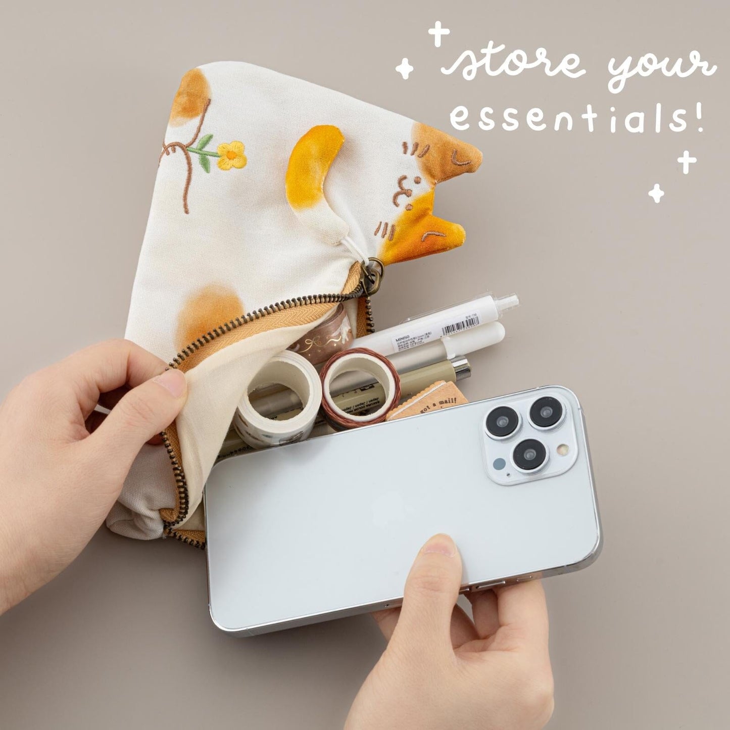 Tsuki ‘Neko Days’ Travel Pen Pouch ☾