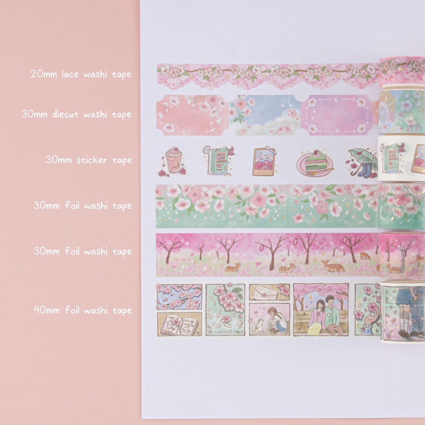 Tsuki ‘Sakura Days’ Washi Tape Set ☾