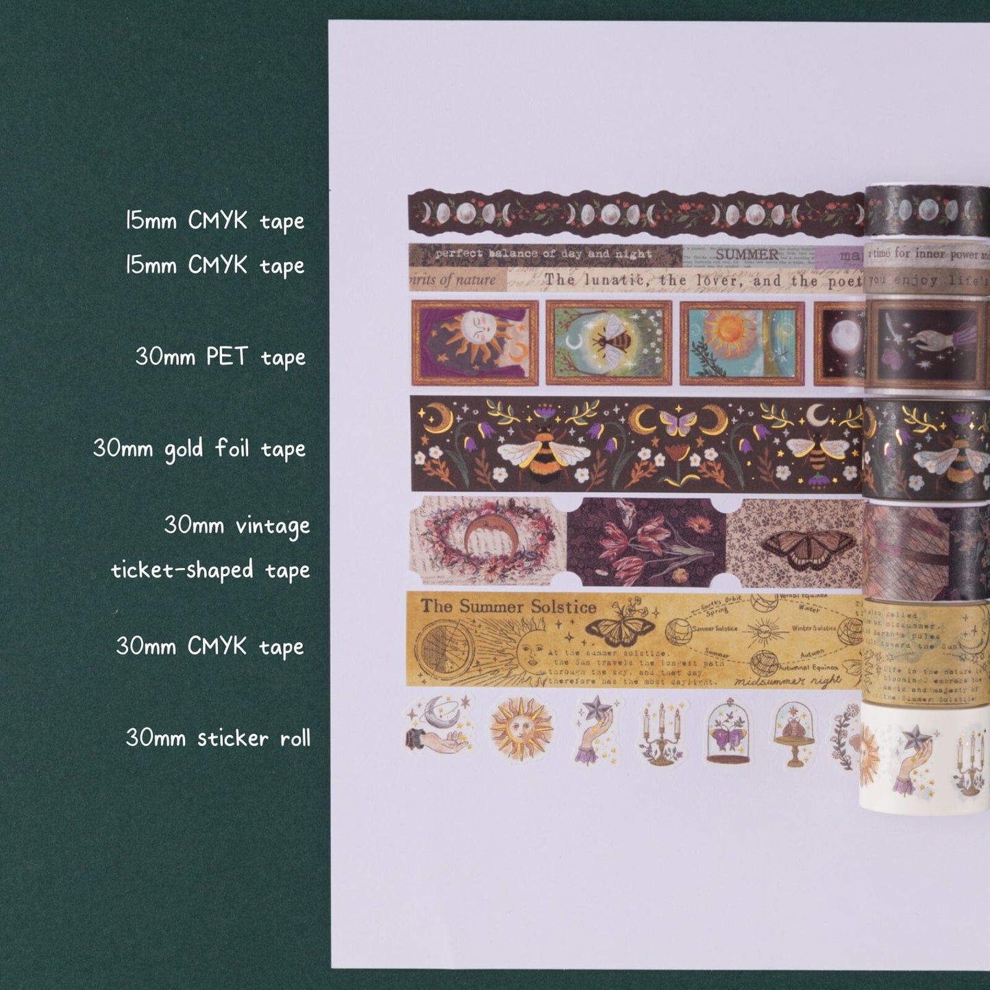 Tsuki ‘Midsummer Night’s Dream’ Washi Tape Set ☾