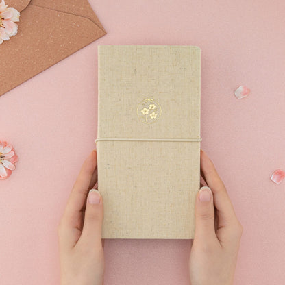 Tsuki ‘Sakura Breeze’ Kraft Paper Travel Notebook ☾