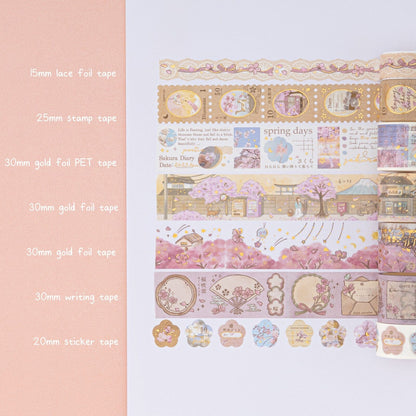 Tsuki ‘Sakura Breeze’ Washi Tape Set ☾