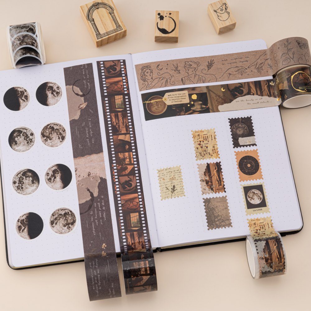 Tsuki ‘Dark Academia’ Washi Tape Set ☾
