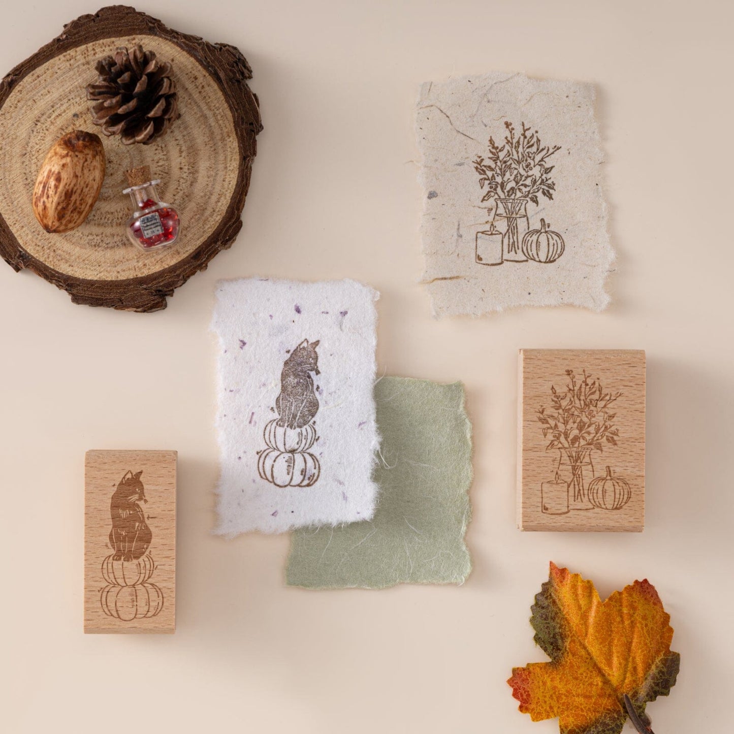 Hinoki - ‘Into the Enchantment’ Engraved Wooden Stamp Set
