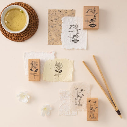 Hinoki - ‘Into the Tea Room' Wooden Stamps