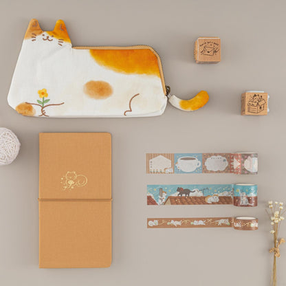 Tsuki ‘Neko Days’ Travel Pen Pouch ☾