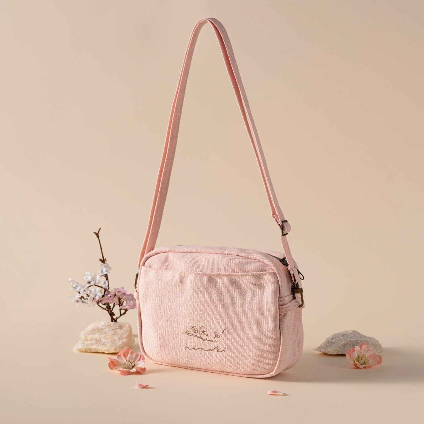 Hinoki - Pink Canvas Travel Pouch