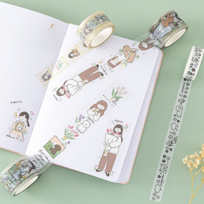 Tsuki ‘Happy Day’ Washi Tape Set by Notebook Therapy x Peppoko ☾