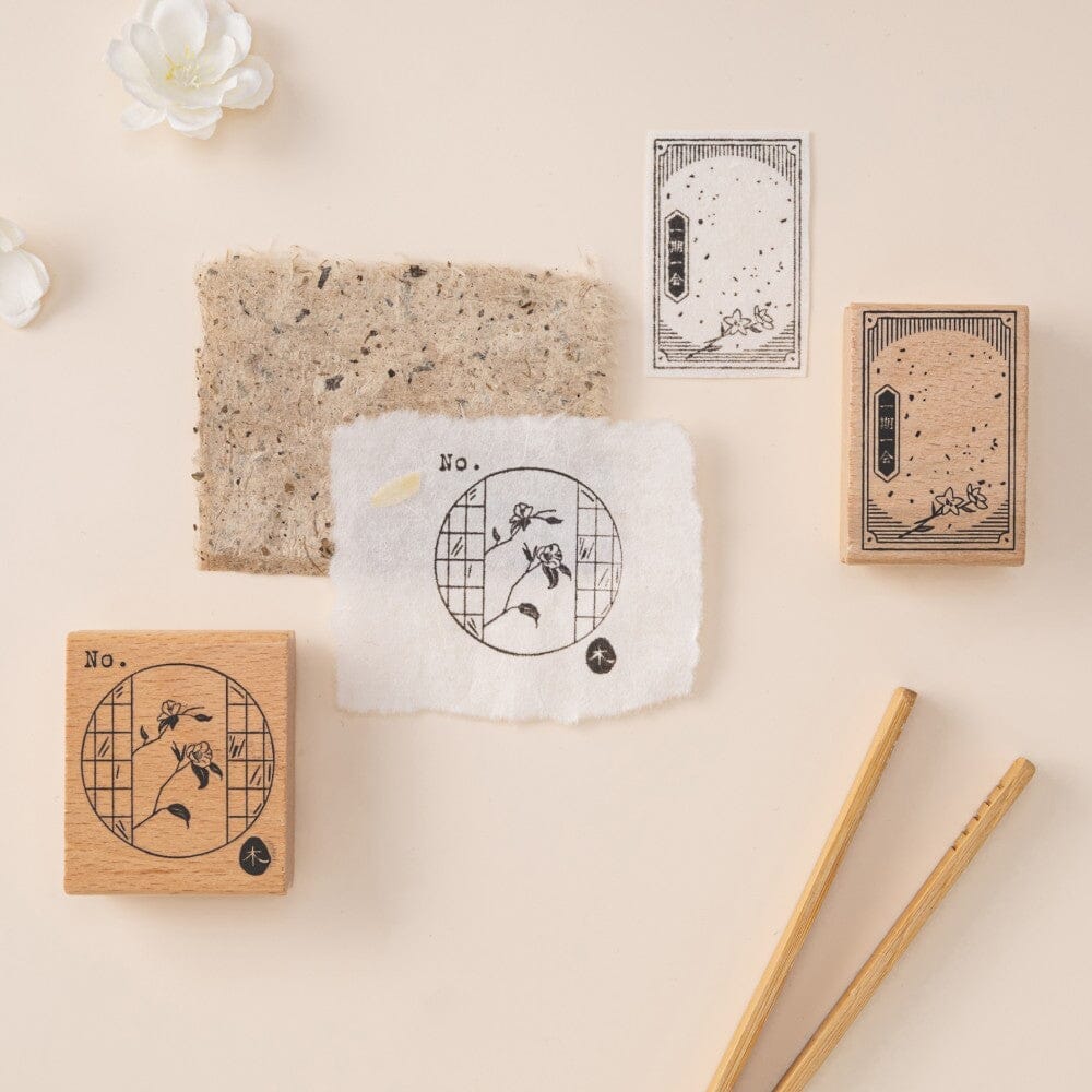 Hinoki - ‘Into the Tea Room' Wooden Stamps