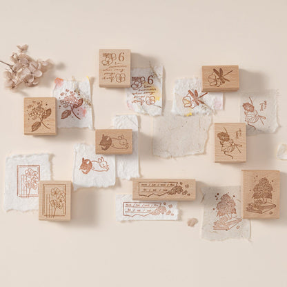 Hinoki - ‘Into the Summer’ Engraved Wooden Stamp Set
