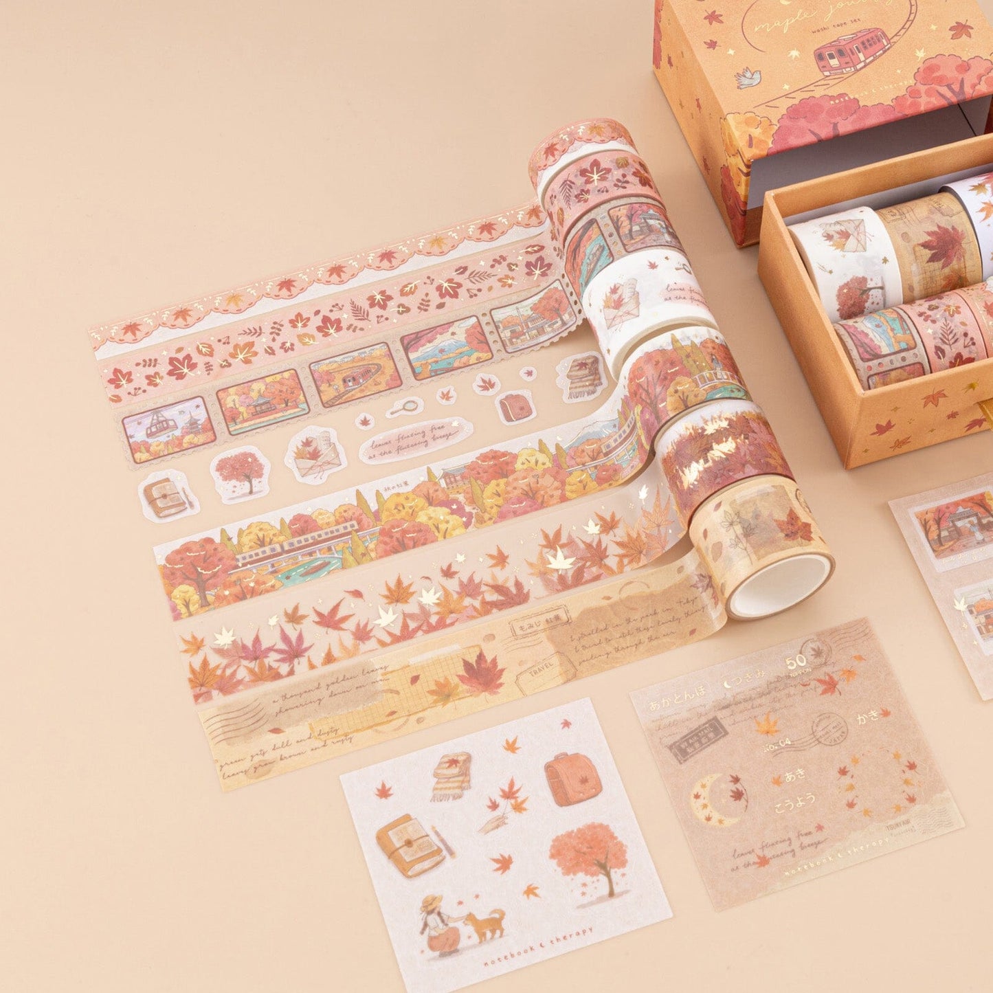 Tsuki ‘Maple Journey’ Washi Tape Set ☾