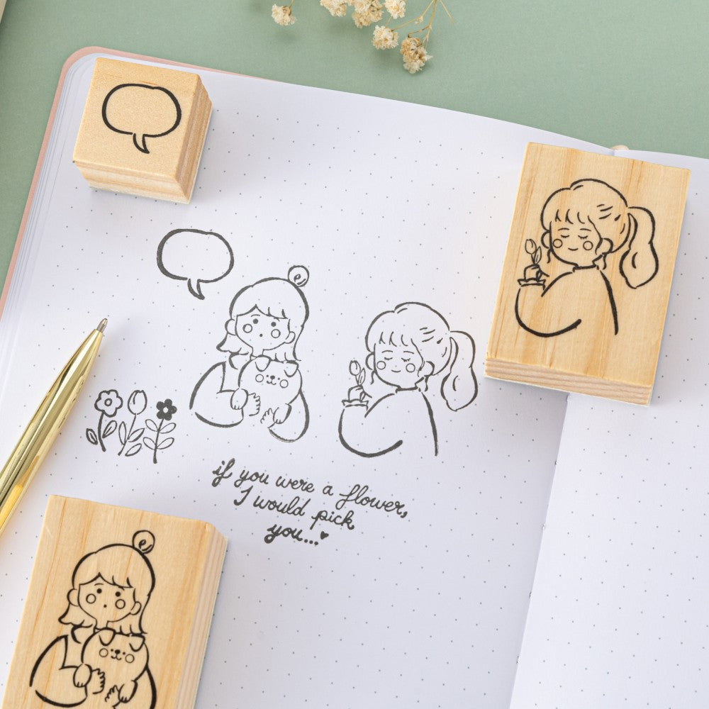 Tsuki ‘Happy Day’ Bullet Journal Stamp Set by Notebook Therapy x Peppoko ☾
