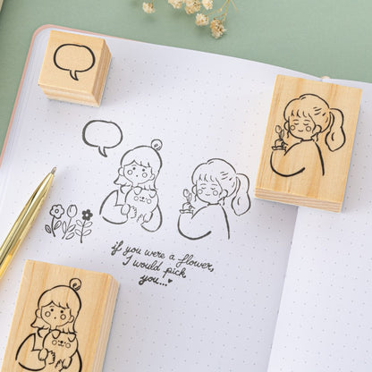 Tsuki ‘Happy Day’ Bullet Journal Stamp Set by Notebook Therapy x Peppoko ☾