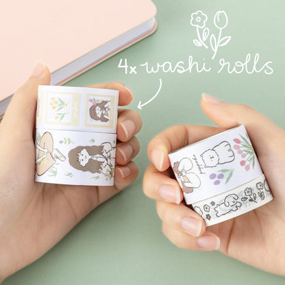 Tsuki ‘Happy Day’ Washi Tape Set by Notebook Therapy x Peppoko ☾