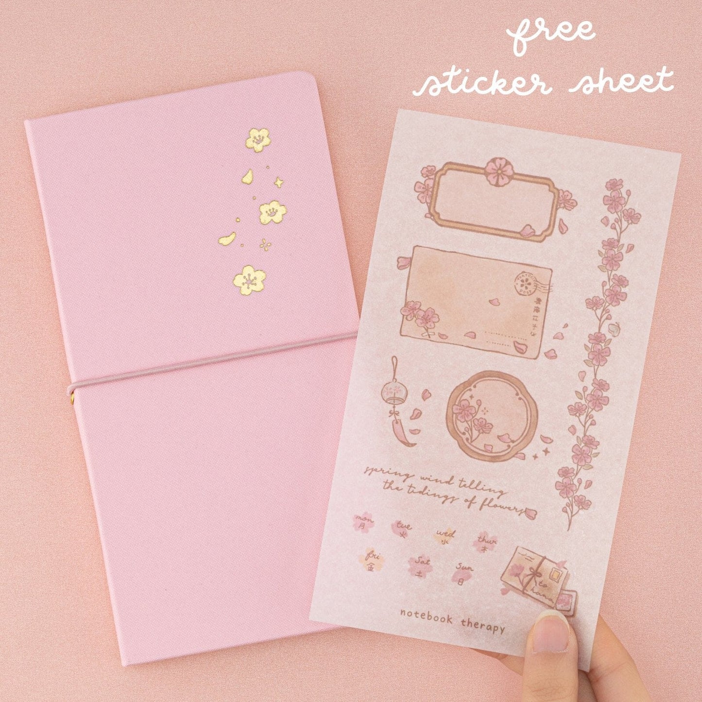 Tsuki ‘Sakura Breeze’ Travel Notebook Gift Set ☾