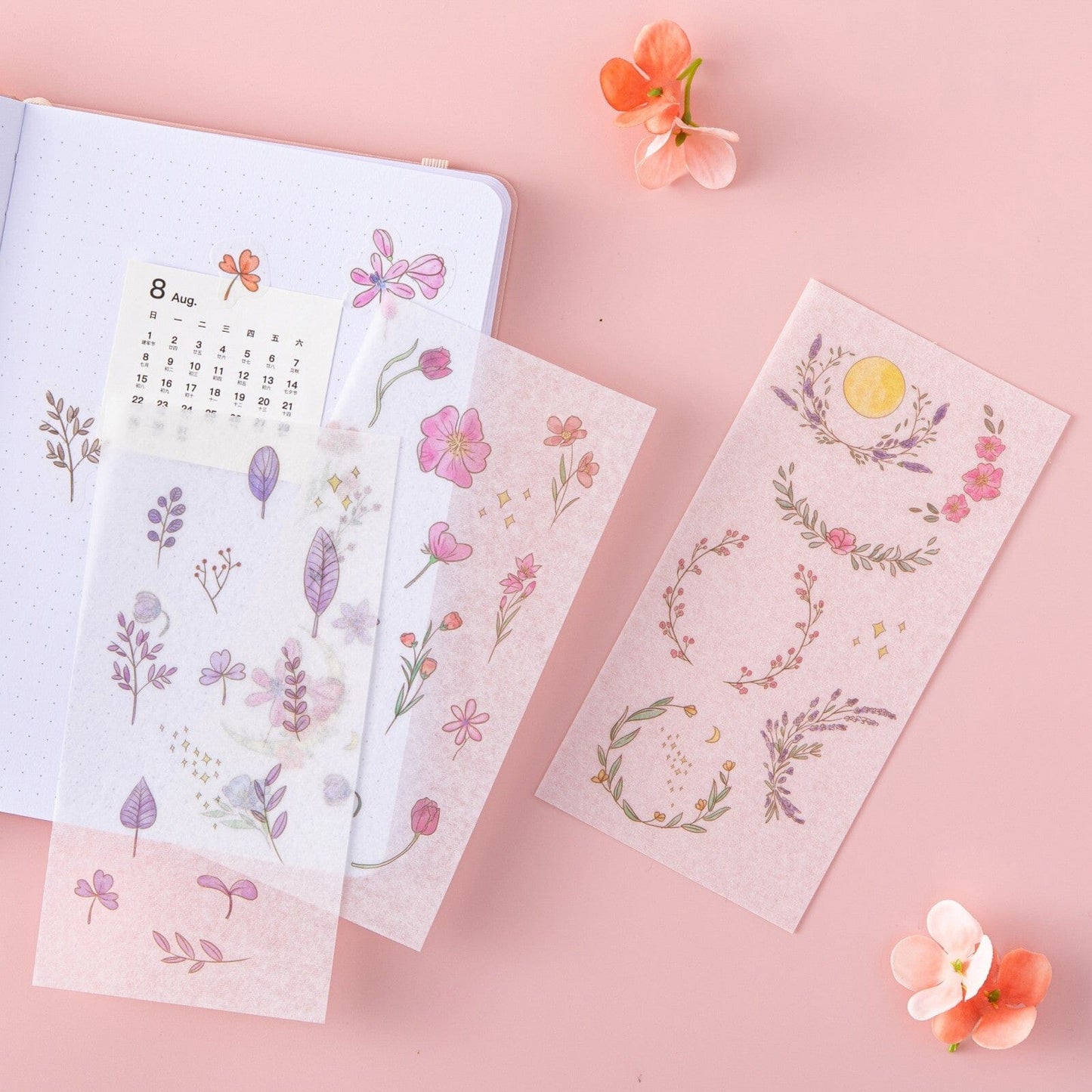 Tsuki ‘Watercolour Garden’ Stickers - Set Of 10