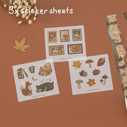 Tsuki ‘Forest Friends’ Washi Tape Set ☾