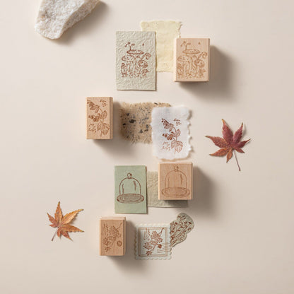 Hinoki - ‘Into the Fall’ Engraved Wooden Stamps Set