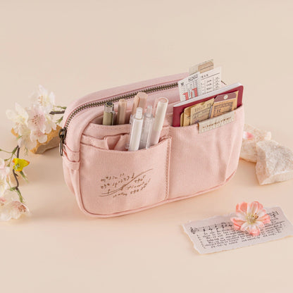 Hinoki - Pink Canvas Travel Pouch
