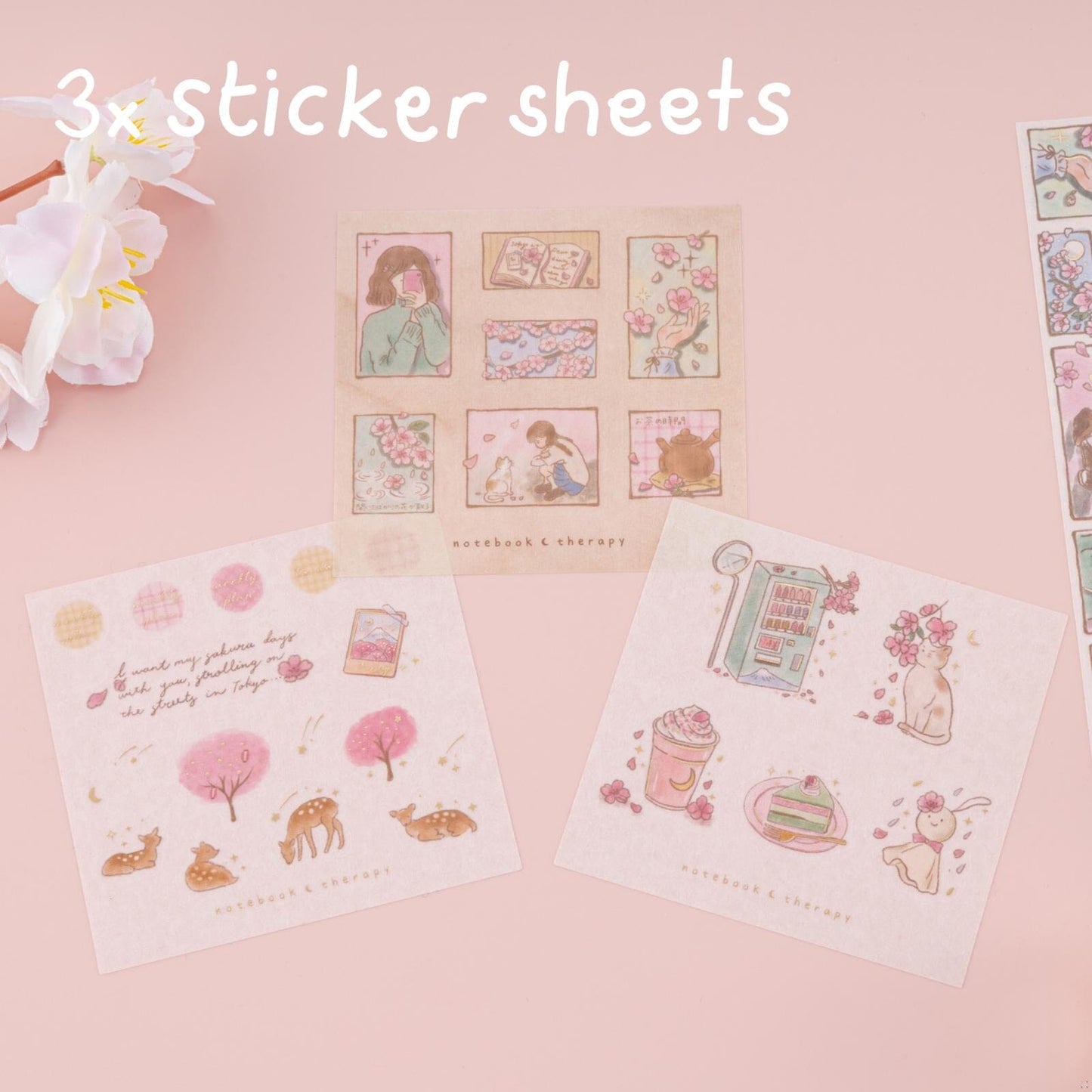 Tsuki ‘Sakura Days’ Washi Tape Set ☾