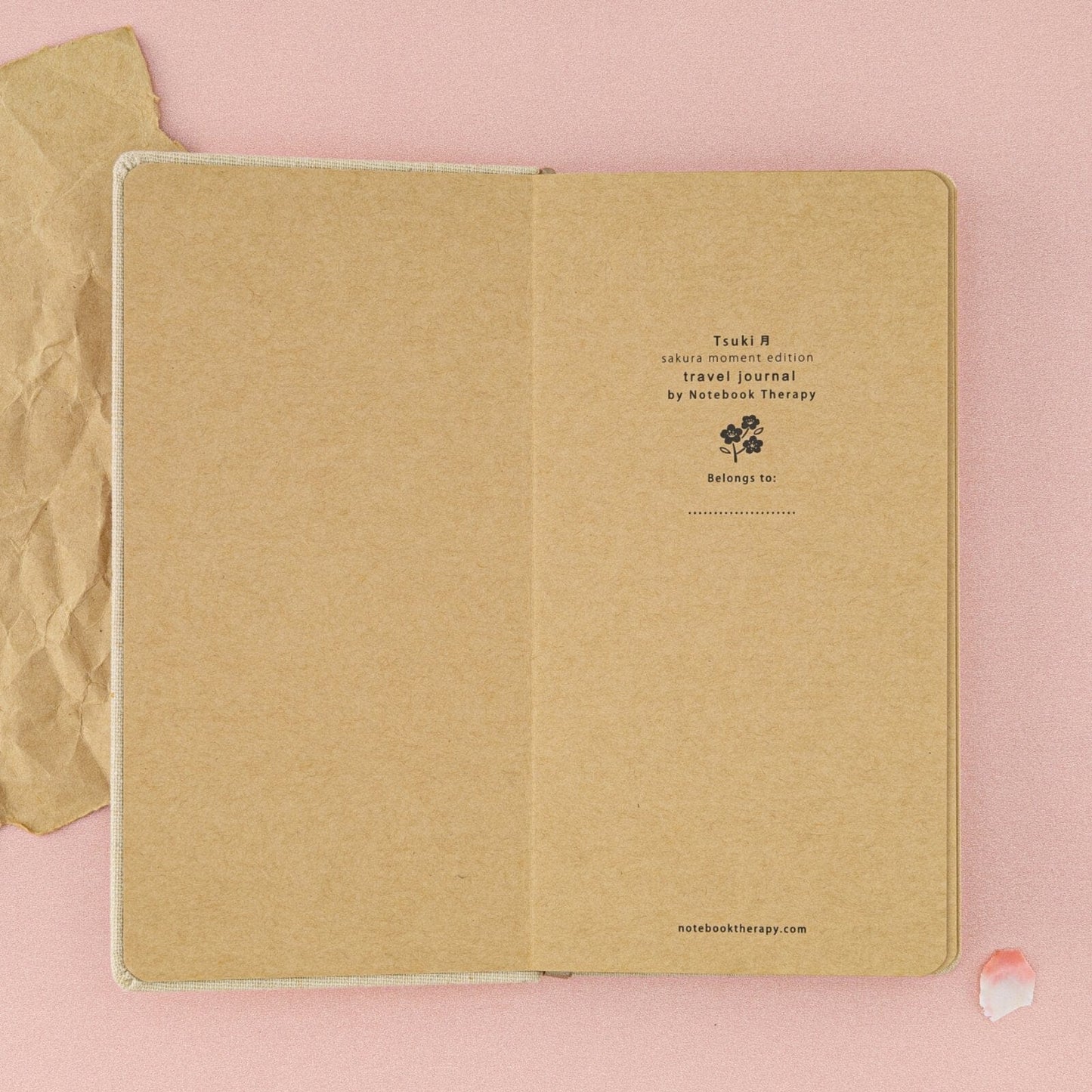 Tsuki ‘Sakura Breeze’ Kraft Paper Travel Notebook ☾