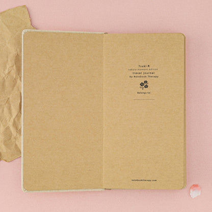 Tsuki ‘Sakura Breeze’ Kraft Paper Travel Notebook ☾