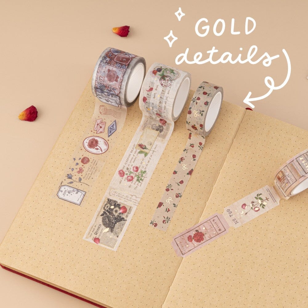 Tsuki ‘Vintage Rose’ #2 Washi Tape Set ☾
