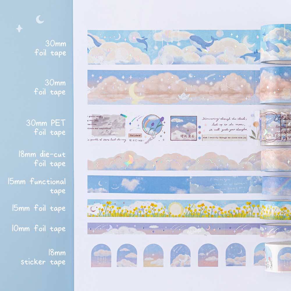 Tsuki ‘Cloud Dreamland’ Holographic Washi Tape Set ☾
