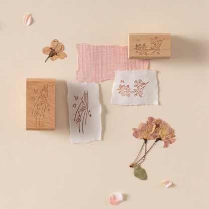Hinoki - ‘Into the Song' Engraved Wooden Stamps Set
