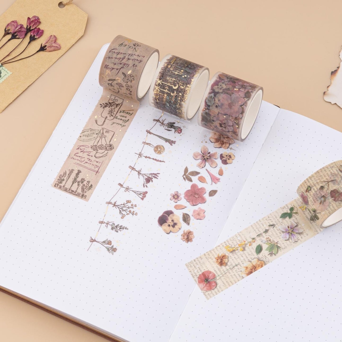 Tsuki ‘Dried Flowers’ Washi Tape Set ☾