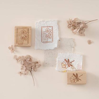 Hinoki - ‘Into the Summer’ Engraved Wooden Stamp Set